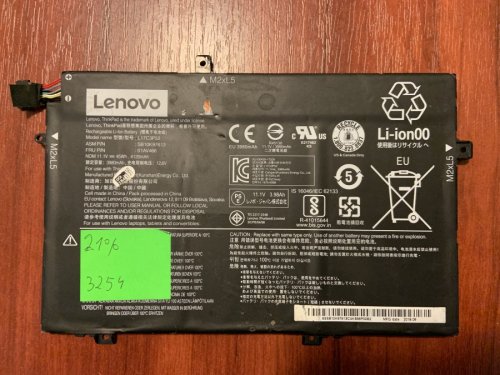 Акумулятор Lenovo L17C3P52 (знос 21%) для ThinkPad L14/L480/L490/L580, SB10K97610, 01AV463, L17M3P53