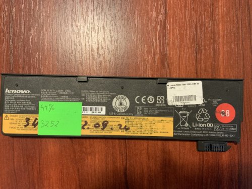 Акумулятор Lenovo 45N1126 (знос 44%) для ThinkPad X240/X240S/X250/X250S/X260/X270 T440/T440S/T450/T450S/T460/T460P/T470P T550/T560/W550s P50S L450/L460 K2450 K20-80 K21-80