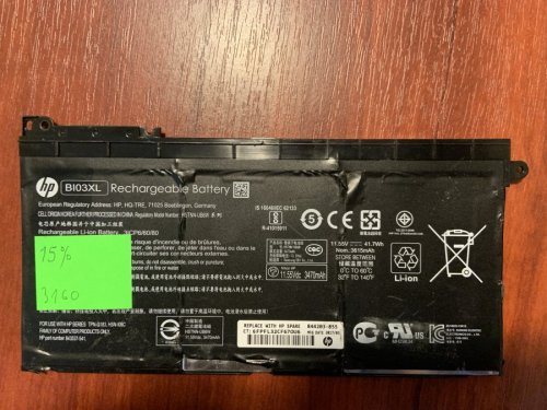 Акумулятор HP BI03XL, знос 15%, сумісний зі Stream 14-AX, 13-U, 14-CB