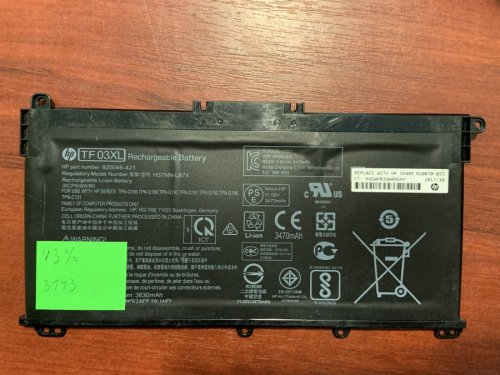 Акумулятор HP TF03XL (HSTNN-UB7J/920070-855) знос 43% для Pavilion 15-CC/15-CD/14-BF/14-bf033TX/14-bf108TX/14-bf008TU