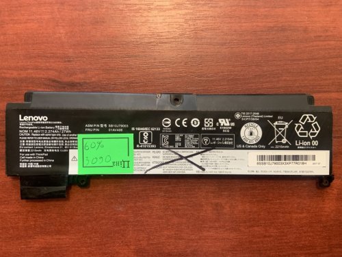 Акумулятор Lenovo SB10J79003 (знос 60%) для ThinkPad T460S, T470S; сумісн. 00HW022/00HW023/00HW024
