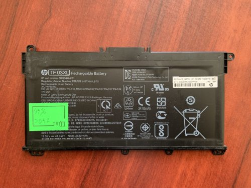 Акумулятор HP TF03XL (HSTNN-UB7J, 920070-855) знос 44% для HP Pavilion 15-CC/15-CD/14-BF/14-bf033TX/14-bf108TX/14-bf008TU