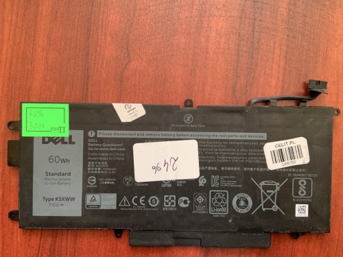 Акумулятор DELL K5XWW (знос 76%) для Latitude 5285/5289/L3180/7390 2-in-1 (71TG4/725KY/CFX97/0N18GG)