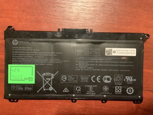 Акумулятор HP HT03XL (3026), знос 48% — для Pavilion 14-CE/15-CS/15-DA/17-BY, HP 250 G7/255 G7