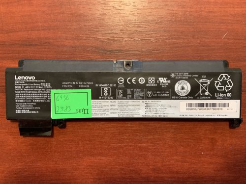 Акумулятор Lenovo SB10J79003 (знос 64%) для ThinkPad T460S, T470S; сумісн. 00HW022/00HW023/00HW025