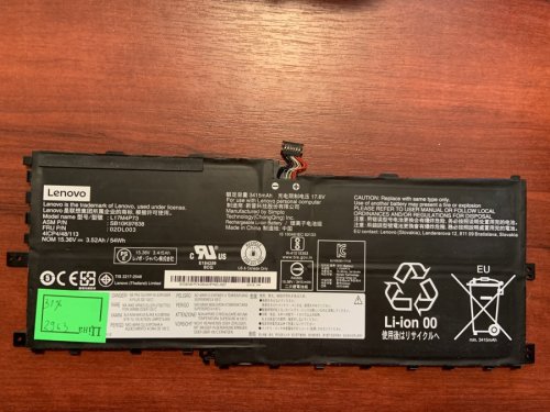 Акумулятор Lenovo L17M4P73 (знос 31%) для ThinkPad X1 Yoga Gen 3; сумісність: 01AV474/01AV475/01AV499/02DL003/L17C4P71/L17M4P71/L17M4P73/SB10K97623/SB10K97624/SB10K97638