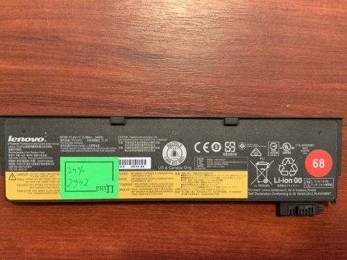Акумулятор Lenovo 45N1124 (знос 24%) для ThinkPad X240/X240S/X250/X250S/X260/X270 T440/T440S/T450/T450S/T460/T460P/T470P T550/T560/W550s P50S L450/L460 K2450/K20-80/K21-80