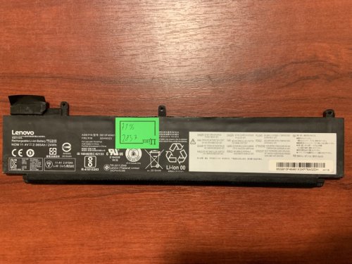 Акумулятор 00HW023 (знос 71%) для Lenovo ThinkPad T460S, T470S, сумісний 00HW022/00HW032