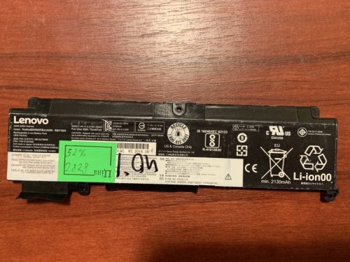 Акумулятор  LENOVO SB10J79002 (знос 52%) для Lenovo ThinkPad T460S/T470S, сумісн. 00HW022/00HW023
