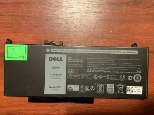 Акумулятор DELL 6MT4T (знос 72%) для Latitude E5270/E5470/E5570 та Precision M3510 (не G5M10)