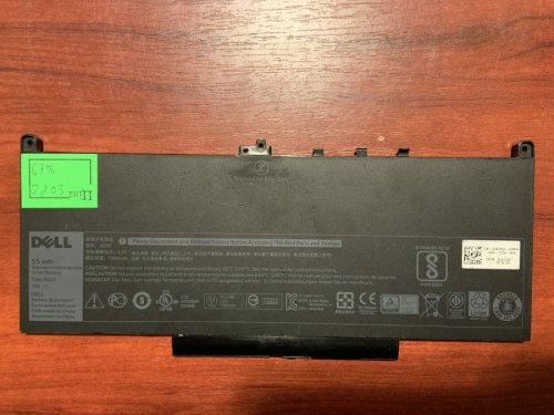 Батарея DELL J60J5 (знос 67%) для Latitude E7260/E7270/E7470/E7483, сумісн. R1V85 MC34Y 242WD GG4FM R97YT IW2Y2