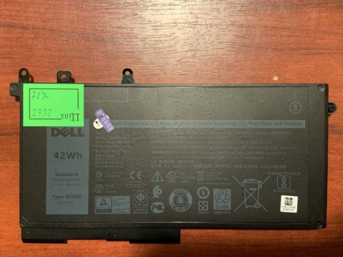 Акумулятор для ноутбука Dell Latitude 15 3520/3530, E5280/E5480/E5580/E5590/E5595 (3DDDG, 03VC9Y) знос 72%
