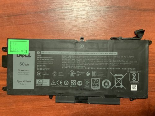 Акумулятор DELL K5XWW 45% знос для Latitude 5285/5289/L3180/7390 2-in-1 (71TG4/725KY/CFX97/0N18GG)