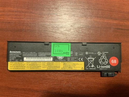 Акумулятор Lenovo ThinkPad 45N1124, знос 37%: X240/X240S/X250/X260/X270/T440S/T450/T460P/T550/T560/W550