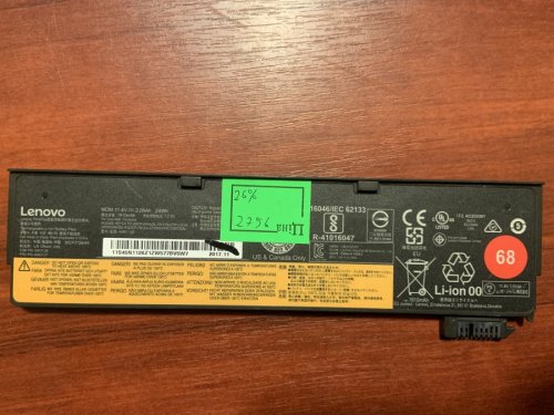 Акумулятор Lenovo 45N1126 (знос 26%) для ThinkPad X240/X240S/X250/X260/X270/T440S/T450/T460P/T550/T560/W550