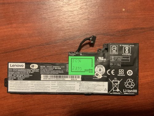 Акумулятор Lenovo SB10K97577 (знос 20%) для ThinkPad T470/T480/A475/A485/A285 (01AV419/01AV420/01AV421/01AV489)