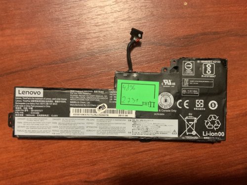 Акумулятор Lenovo SB10K97577 (знос 48%) для ThinkPad T470/T480/A475/A485/A285, 01AV419/01AV420/01AV421/01AV489, SB10K97576/SB10K97577/SB10K97605/SB10K97571