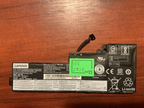 Акумулятор для Lenovo ThinkPad T470/T480/A475/A485/A285 SB10K97577 (знос 45%)