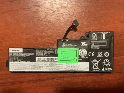 Акумулятор Lenovo SB10K97577 (знос 31%) для ThinkPad T470/T480/A475/A485/A285, сумісн. 01AV419/01AV420/01AV421/01AV489, SB10K97576/577/605/562