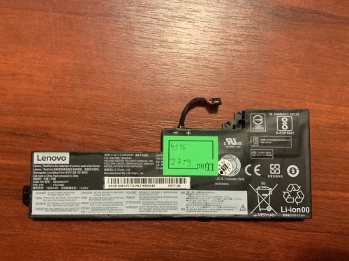 Акумулятор Lenovo SB10K97577 (знос 41%) для ThinkPad T470/T480/A475/A485/A285, сумісн. 01AV419/01AV420/01AV421/01AV489/SB10K97576/SB10K97605/SB10K97559