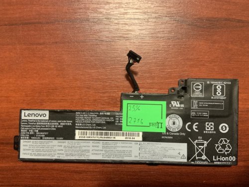 Акумулятор Lenovo SB10K97577 (знос 25%) для ThinkPad T470/T480/A475/A485/A285, сумісн. 01AV419/01AV420/01AV421/01AV489/SB10K97576/SB10K97605/SB10K97556