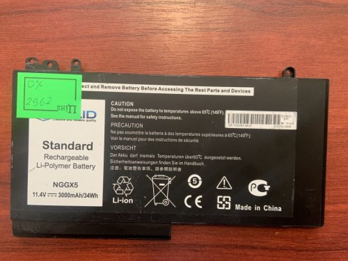 Акумулятор DELL RYXXH (2662), б/у, знос 0% для Latitude E5270/E5470/M3510/E5570/E5550/E5570