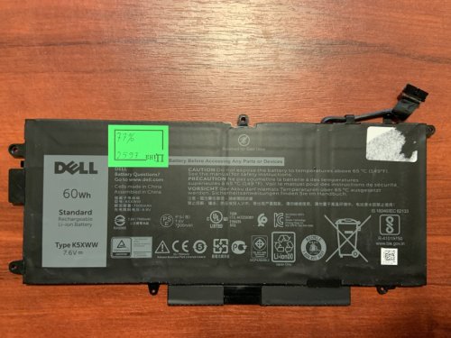 Акумулятор Dell K5XWW знос 77% для Latitude 5285, 5289, L3180, 7390 2-in-1 (K5XWW/71TG4/725KY/CFX97/0N18GG)