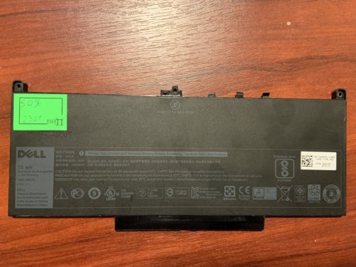Акумулятор Dell J60J5 (знос 50%, б/у) для Latitude E7260/E7270/E7470 + коди R1V85 MC34Y 242WD