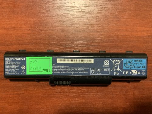 Акумулятор для ноутбука Acer AS09A31 (2309), знос 30% — eMachines G625/G627/G630/G725, E725/E627/E527/E430/E640G/E630/E625/G430/E525/E727