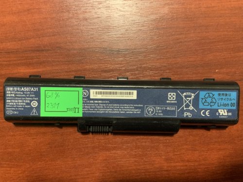 Акумулятор Acer AS07A31 (знос 68%) для eMachines G625/G627/G630/G725/E725/E627/E527/E430/E640G/E630/E625/G430/E525/E727