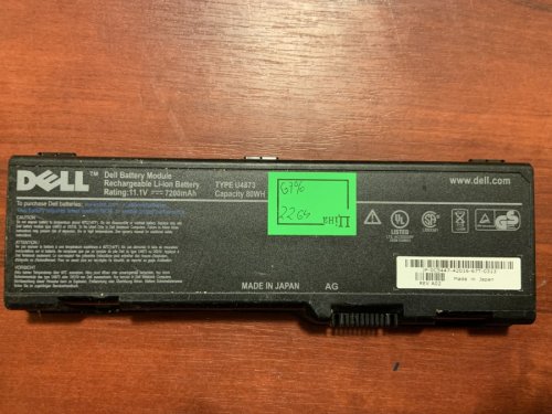 Акумулятор Dell U4873 (знос 67%) для Inspiron 6000/9200/9300/9400/E1705/XPS Gen2/M170/M1710, Precision M6300/M90