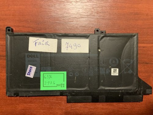 Акумулятор DELL DJ1J0 (знос 63%, б/у) для Latitude 7280/7290/7380/7390/7480/7490 Original
