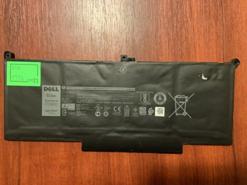 Акумулятор DELL F3YGT (знос 73%) для Latitude 7280/7290/7380/7390/7480/7490/E7280/E7290/E7380/E7480; коди F3YGT, 2X39G, DM3WC, 0DM3WC, DJ1J0, 451-BBZL, PGFX4, ONFOH