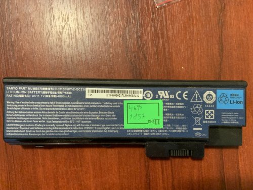 Акумулятор для ноутбуків Acer (1857, ACER UR18650Y-2-QC236), знос 46% — Aspire/TravelMate: 3660/5600/5620/5670/7000/7100/7110/9300/9400/9410/9420/2460/4210/4220/4270/4670/5100/5110/5600/5610/5620/7510 (3UR18650Y-2-QC236, 4UR18650F-2-QC218, BT.00603.021, B