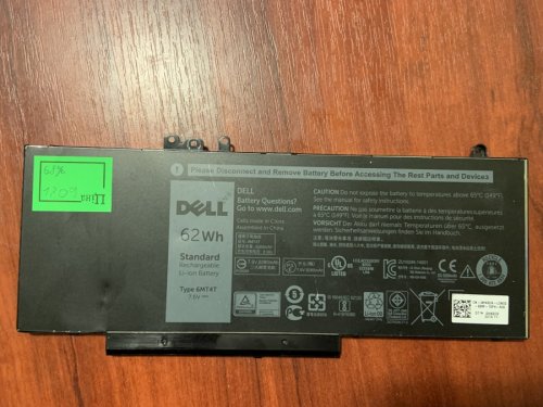 Акумулятор Dell 6MT4T (знос 68%), Latitude E5270/E5470/E5570, Precision M3510, без 2 кришок (ззаду)
