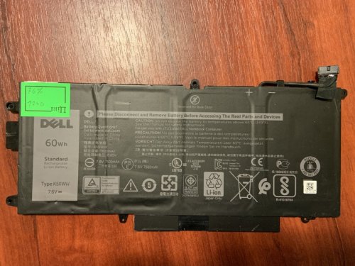 Акумулятор для Dell K5XWW (знос 76%) Latitude 5285/5289/L3180/7390 2-in-1, сумісн. 71TG4/725KY/CFX97/0N18GG
