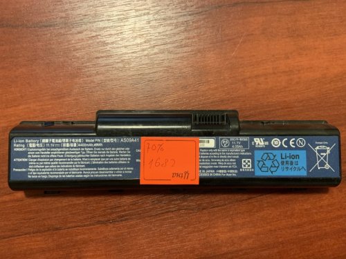 Акумулятор ACER AS09A41 (знос 70%) для Emachines G625/G627/G630/G725, E725/E627/E527/E430/E640G/E630/E625/G430/E525/E727, Aspire 5732Z/5334/7315, TravelMate 4335, Gateway NV52/NV53/NV54/NV56/NV58/NV59/NV78/NV7802U, ID56/ID58, D525