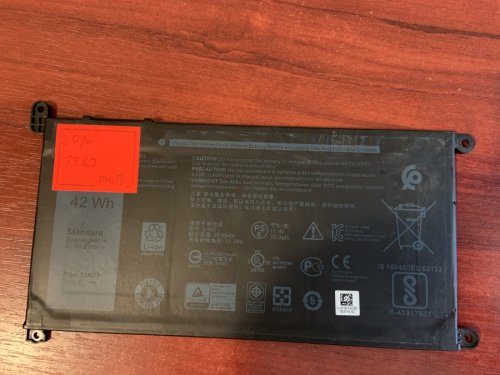 Акумулятор DELL 51KD7 Li-Polymer 3 ос. 190x105x5 для Chromebook 3180/3189/11 3181 2-in-1/5190/Latitude 5285/5289/7390 2-in-1 (знос 20%)