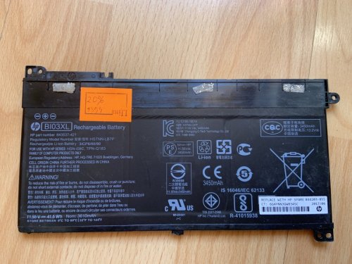 Акумулятор HP BI03XL для Stream 14-AX, 13-U, 14-CB, знос 20% (1354)