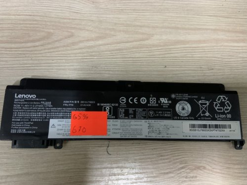 Акумулятор Lenovo SB10J79003 (знос 65%) для ThinkPad T460S T470S, сумісн. 00HW022/00HW023/00HW025