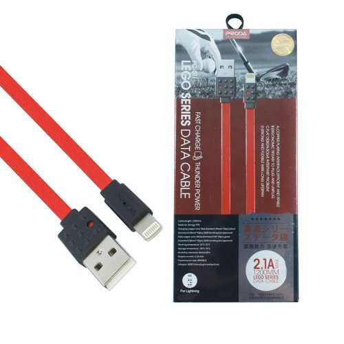 Кабель REMAX Lego USB–Lightning (iP) для iPhone/iPad, червоний