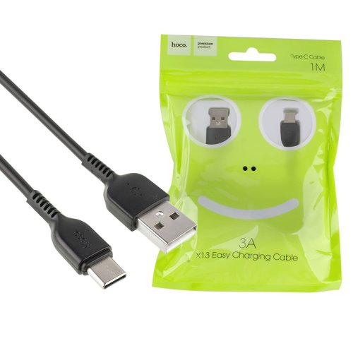 Кабель HOCO X13 USB–Type-C 3A, чорний (6957531061182)