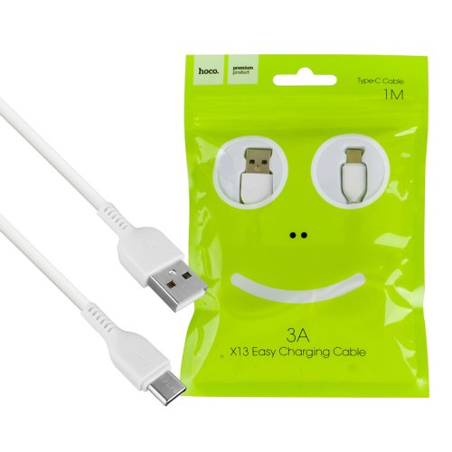 Кабель HOCO X13 USB‑A → Type‑C, білий, 3A (6957531061199)