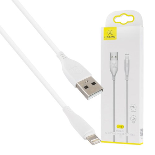 Кабель Usams US-SJ266 U18 USB–Lightning круглий, 1 м, білий