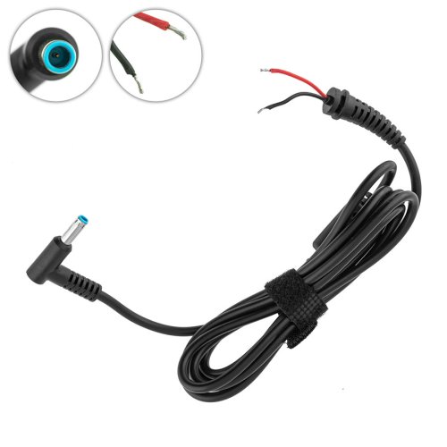DC кабель живлення HP 90W 4.5x3.0мм+PIN, L‑штекер, 2 дроти (БЖ→ноутбук) Original