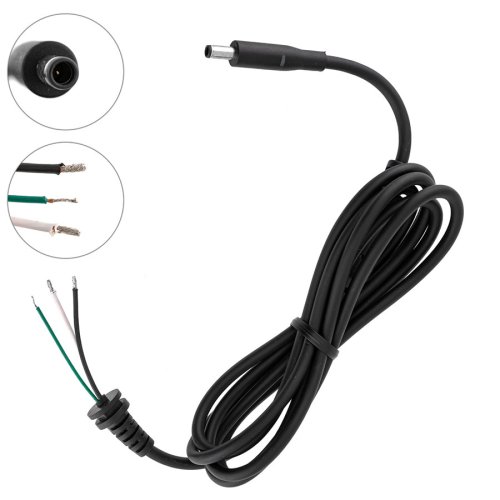 DC кабель живлення для БЖ DELL 130W 4.5×3.0мм+1pin (2×1.5+1×0.5), прямий, 170см Original