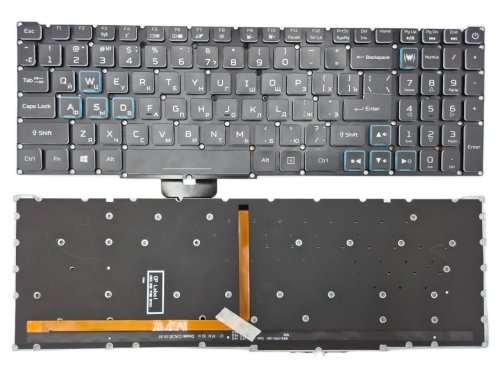 Клавіатура для Acer Predator Helios PH315-52/PH317-53/54 N20C3 N18I2 PH517 PT315/515-51/52 RU Black RGB, шлейф широкий Original
