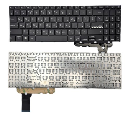Клавіатура для ASUS E1504FA/E1504GA/E1505FA/E1505GA/L1504FA/L1504GA/K3604/K3605 15X/K3504/M3504/S3504, RU, чорна