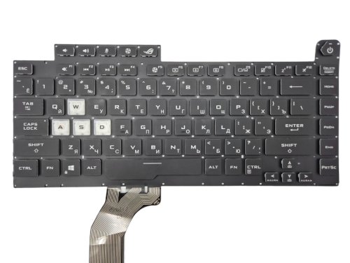 Клавіатура ASUS ROG Strix G15 G512/G512LV/G512LW/G531/G531G/G531GU/G531GT/G531GD, чорна, без рамки, RGB 16pin Original