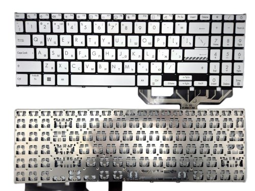 Клавіатура для ASUS VivoBook X1502/M1502/X1503/X1602/X1603/X1504/X1605/F1603/M1503Q/M1603Q/M1605XA3, Silver RU